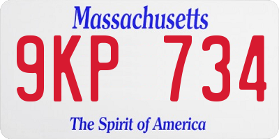 MA license plate 9KP734