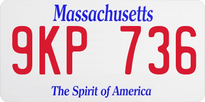 MA license plate 9KP736