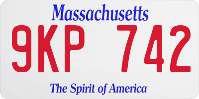 MA license plate 9KP742
