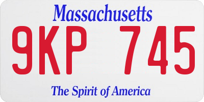 MA license plate 9KP745