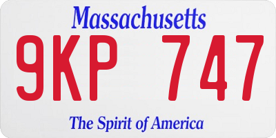 MA license plate 9KP747
