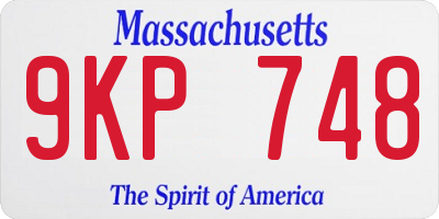 MA license plate 9KP748