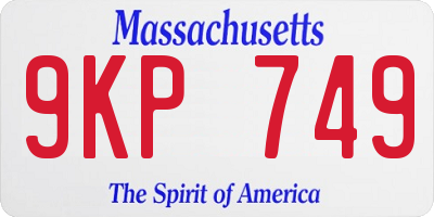 MA license plate 9KP749