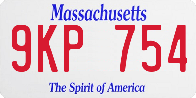 MA license plate 9KP754