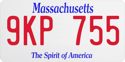 MA license plate 9KP755