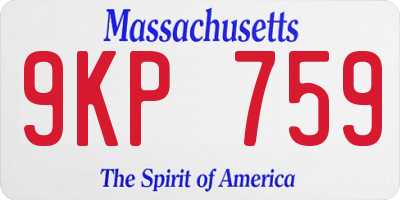 MA license plate 9KP759
