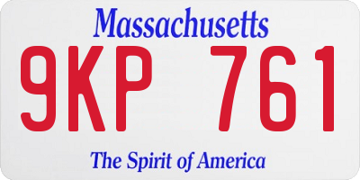 MA license plate 9KP761