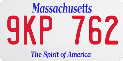 MA license plate 9KP762
