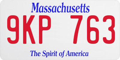 MA license plate 9KP763
