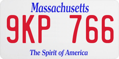 MA license plate 9KP766