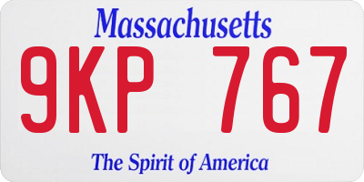 MA license plate 9KP767