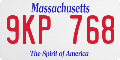 MA license plate 9KP768