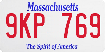 MA license plate 9KP769