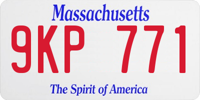 MA license plate 9KP771
