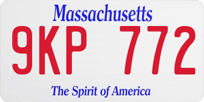 MA license plate 9KP772