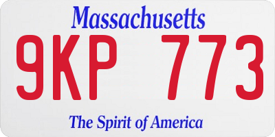MA license plate 9KP773