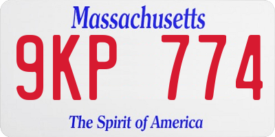 MA license plate 9KP774