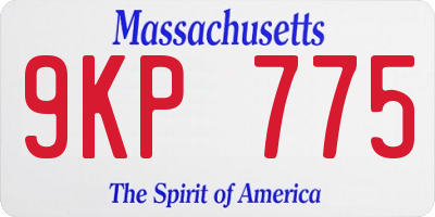 MA license plate 9KP775