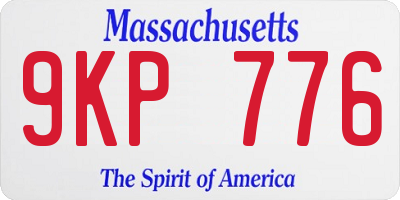 MA license plate 9KP776