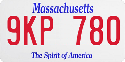 MA license plate 9KP780