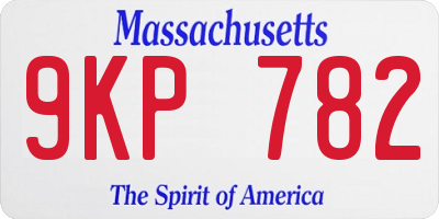 MA license plate 9KP782