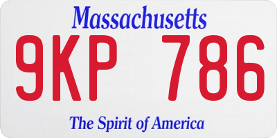 MA license plate 9KP786