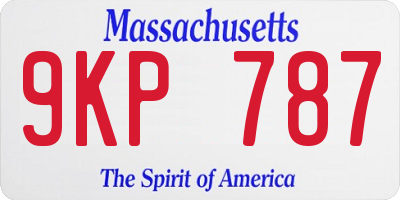 MA license plate 9KP787