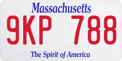 MA license plate 9KP788