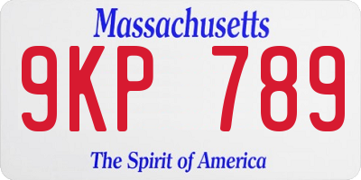 MA license plate 9KP789