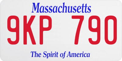 MA license plate 9KP790