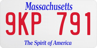 MA license plate 9KP791