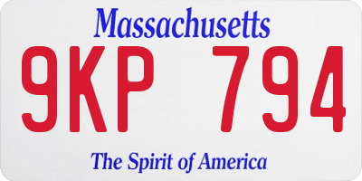 MA license plate 9KP794