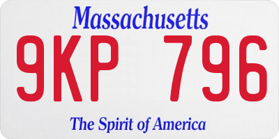 MA license plate 9KP796
