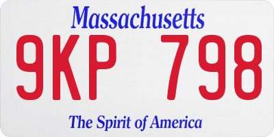 MA license plate 9KP798