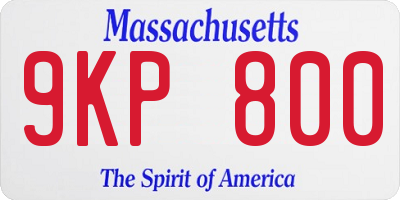 MA license plate 9KP800