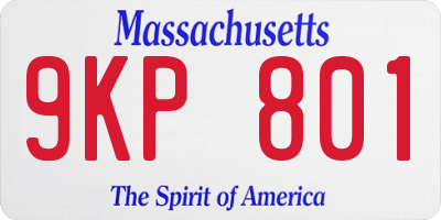 MA license plate 9KP801