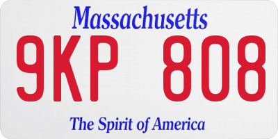 MA license plate 9KP808