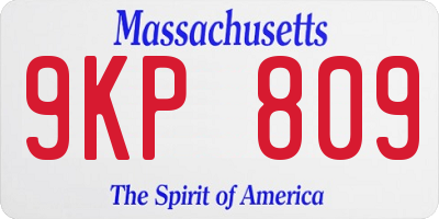 MA license plate 9KP809