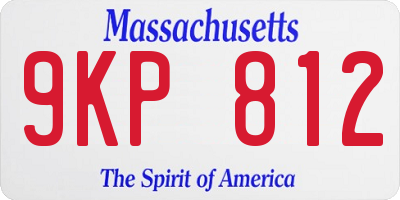 MA license plate 9KP812