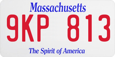 MA license plate 9KP813