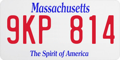 MA license plate 9KP814