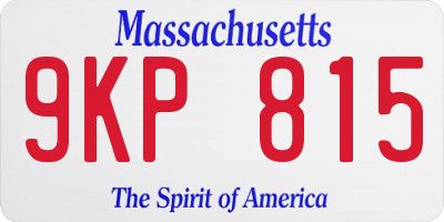 MA license plate 9KP815