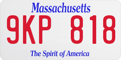 MA license plate 9KP818