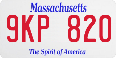 MA license plate 9KP820