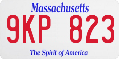 MA license plate 9KP823