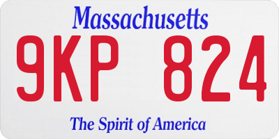 MA license plate 9KP824
