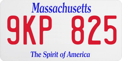 MA license plate 9KP825