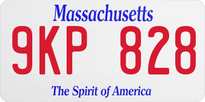 MA license plate 9KP828