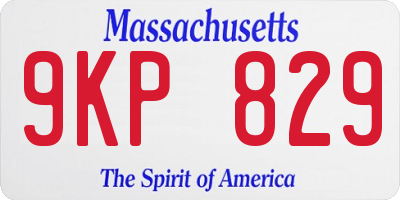 MA license plate 9KP829