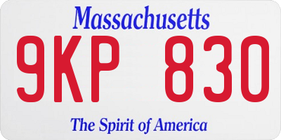 MA license plate 9KP830